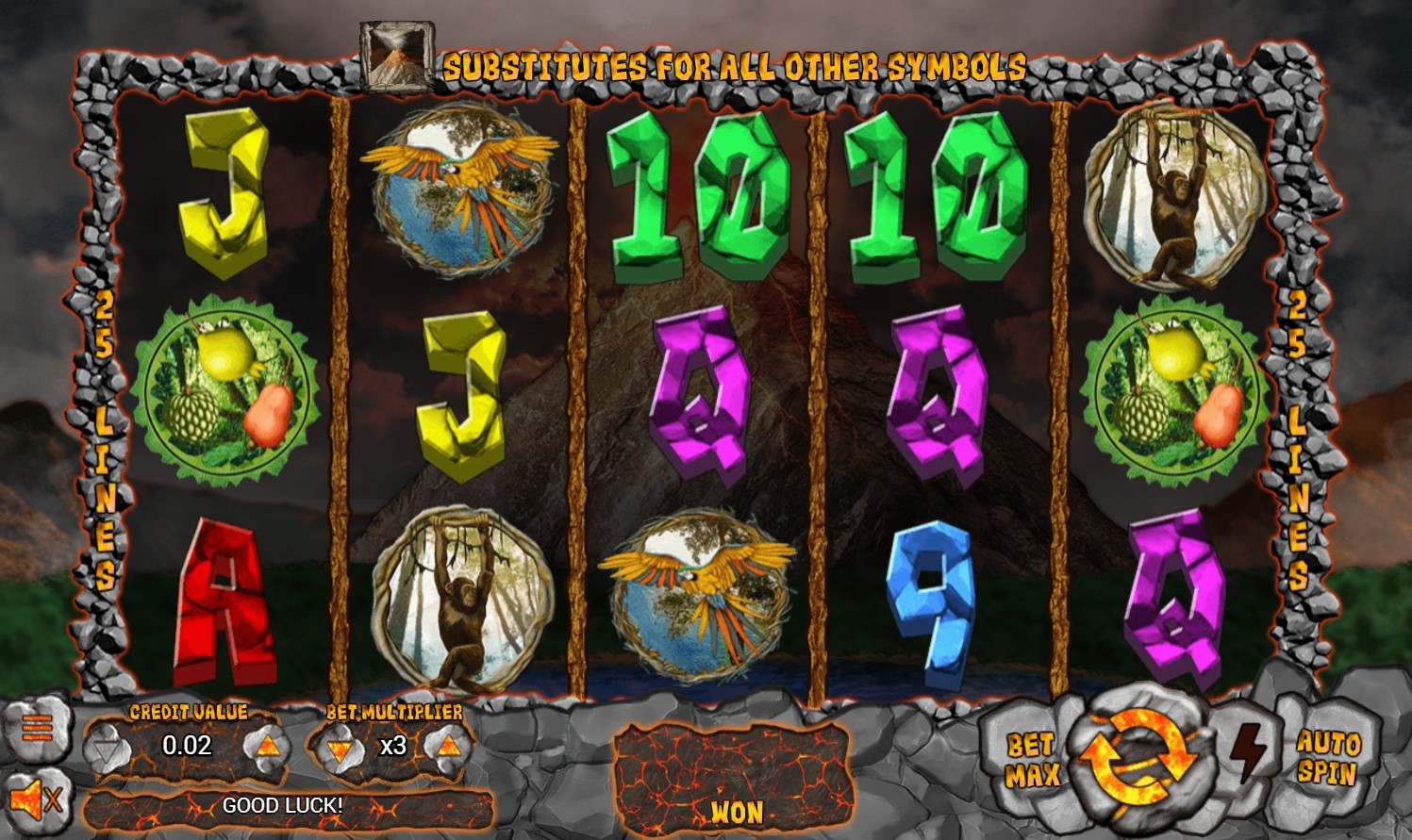 Hot Volcano Slot Gameplay