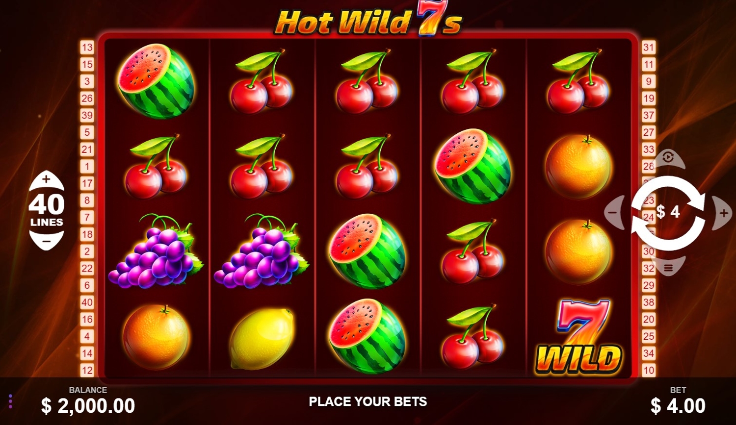 Hot Wild 7s Slot Gameplay