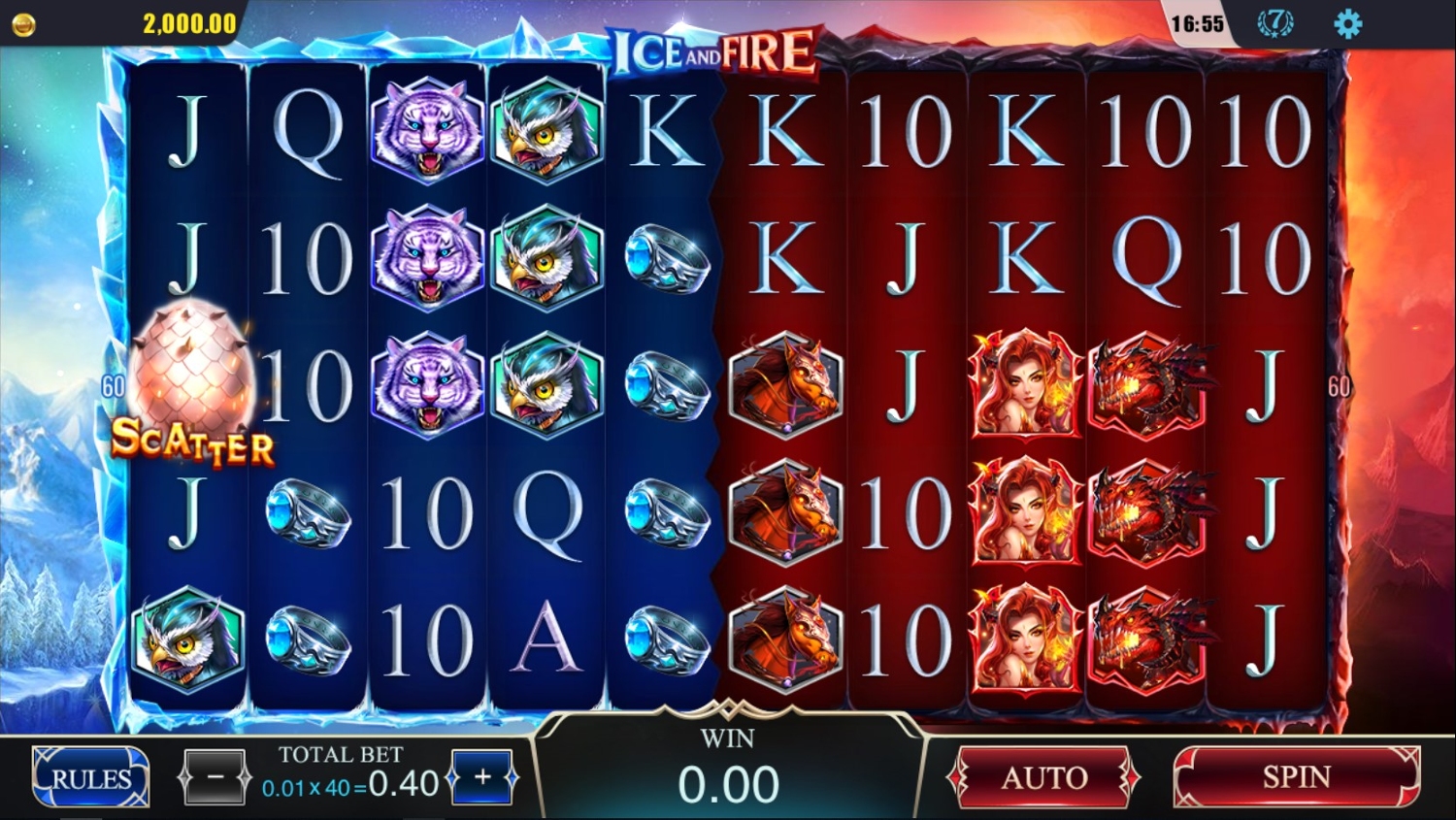 Ice and Fire Slot Gameplay