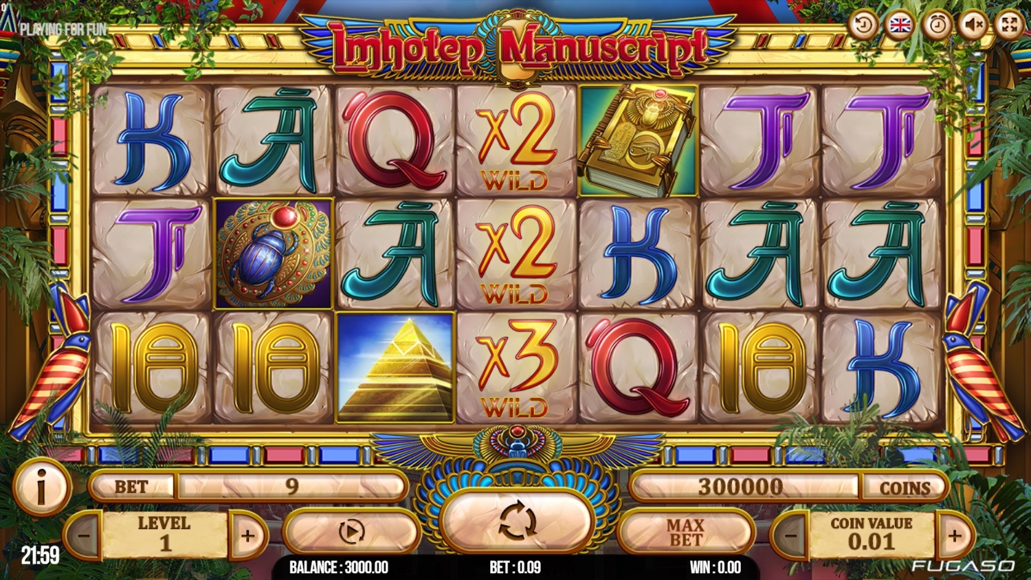 Imhotep Manuscript Slot Gameplay