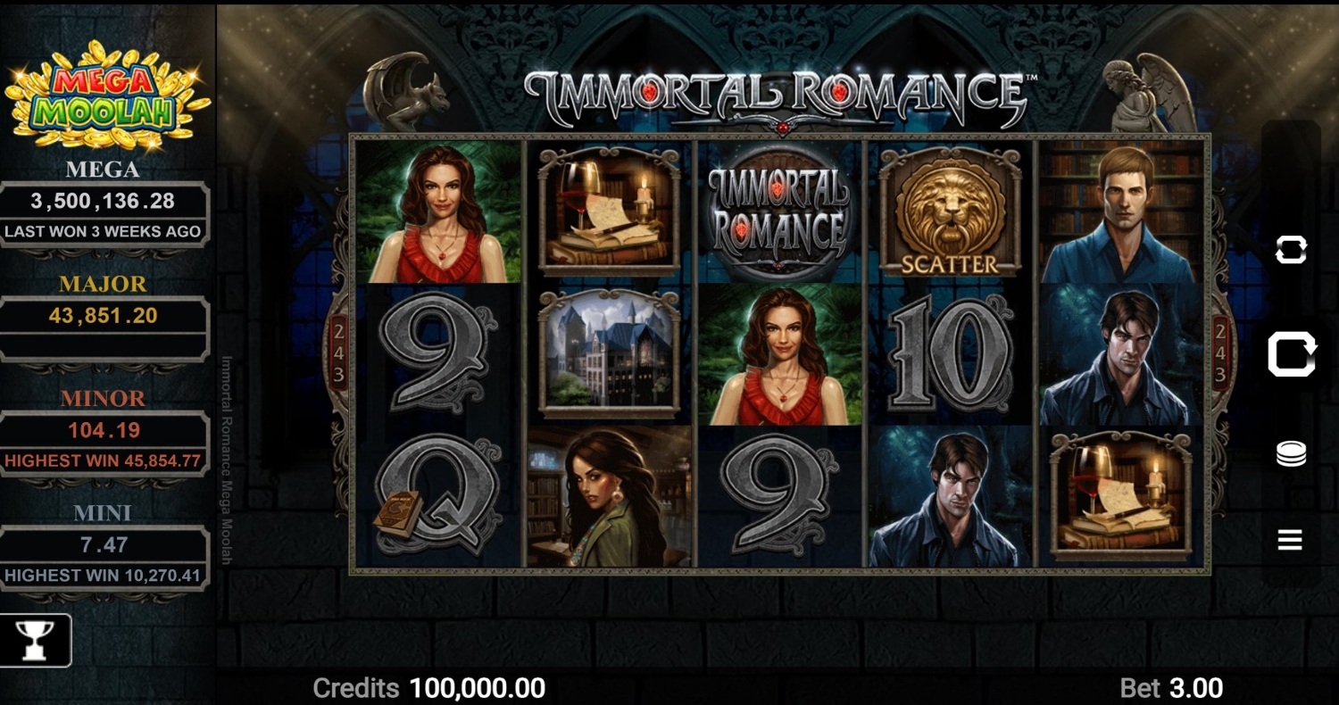 Immortal Romance Mega Moolah Slot Gameplay