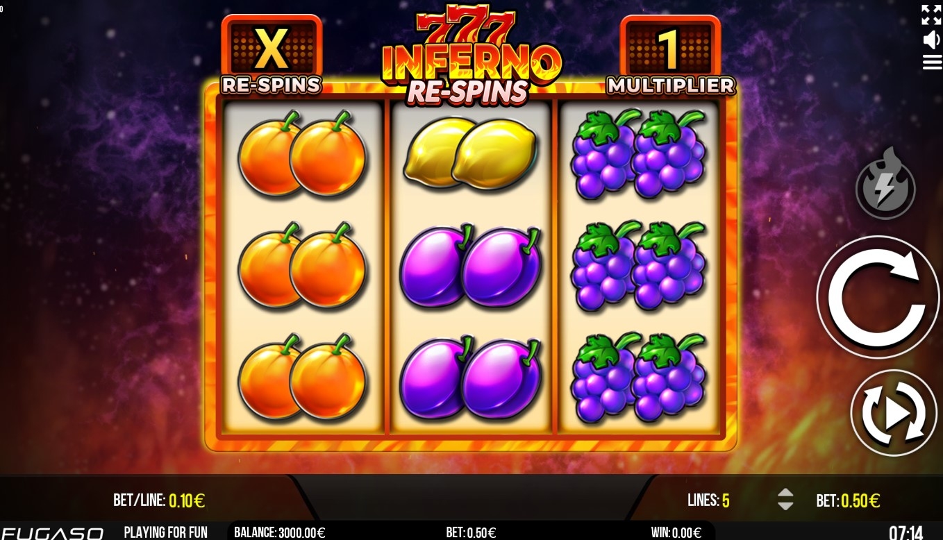 Inferno 777 Re-spins Slot Gameplay