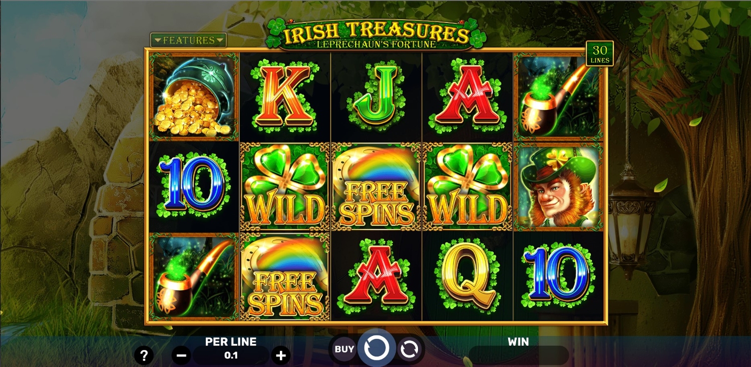 Irish Treasures: Leprechauns Fortune Slot Gameplay