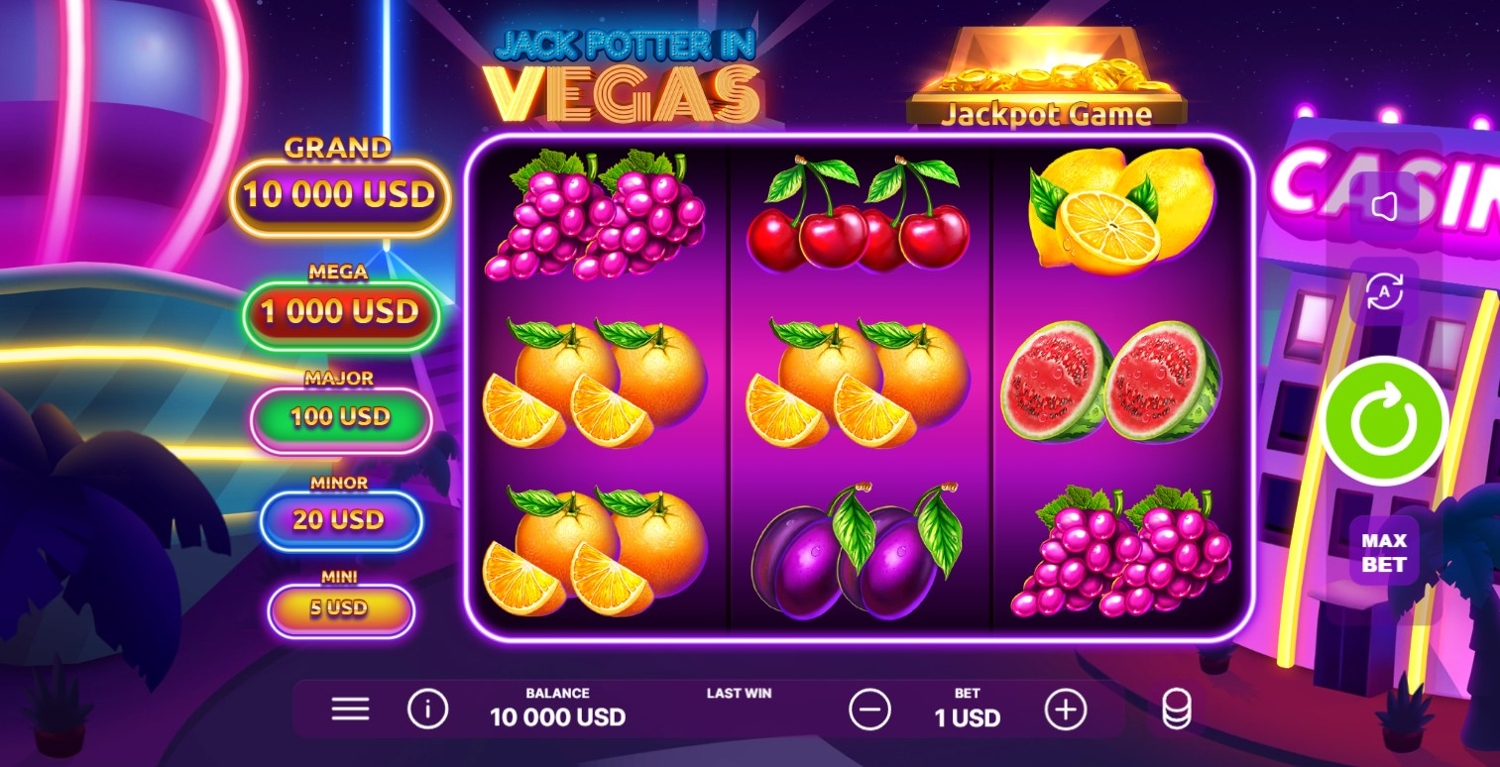 Jack Potter in Vegas Slot Gameplay