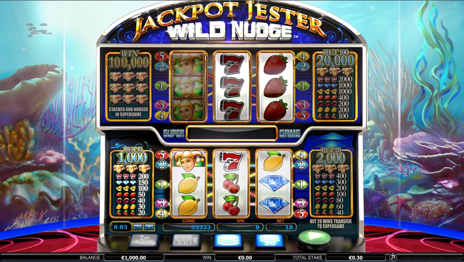 Jackpot Jester Wild Nudge Slot Gameplay