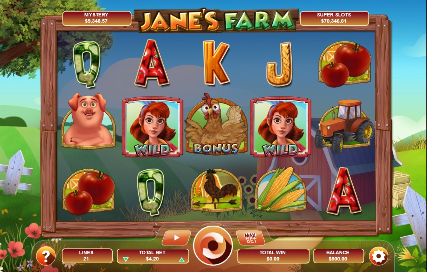 Jane's Farm Slot Gameplay