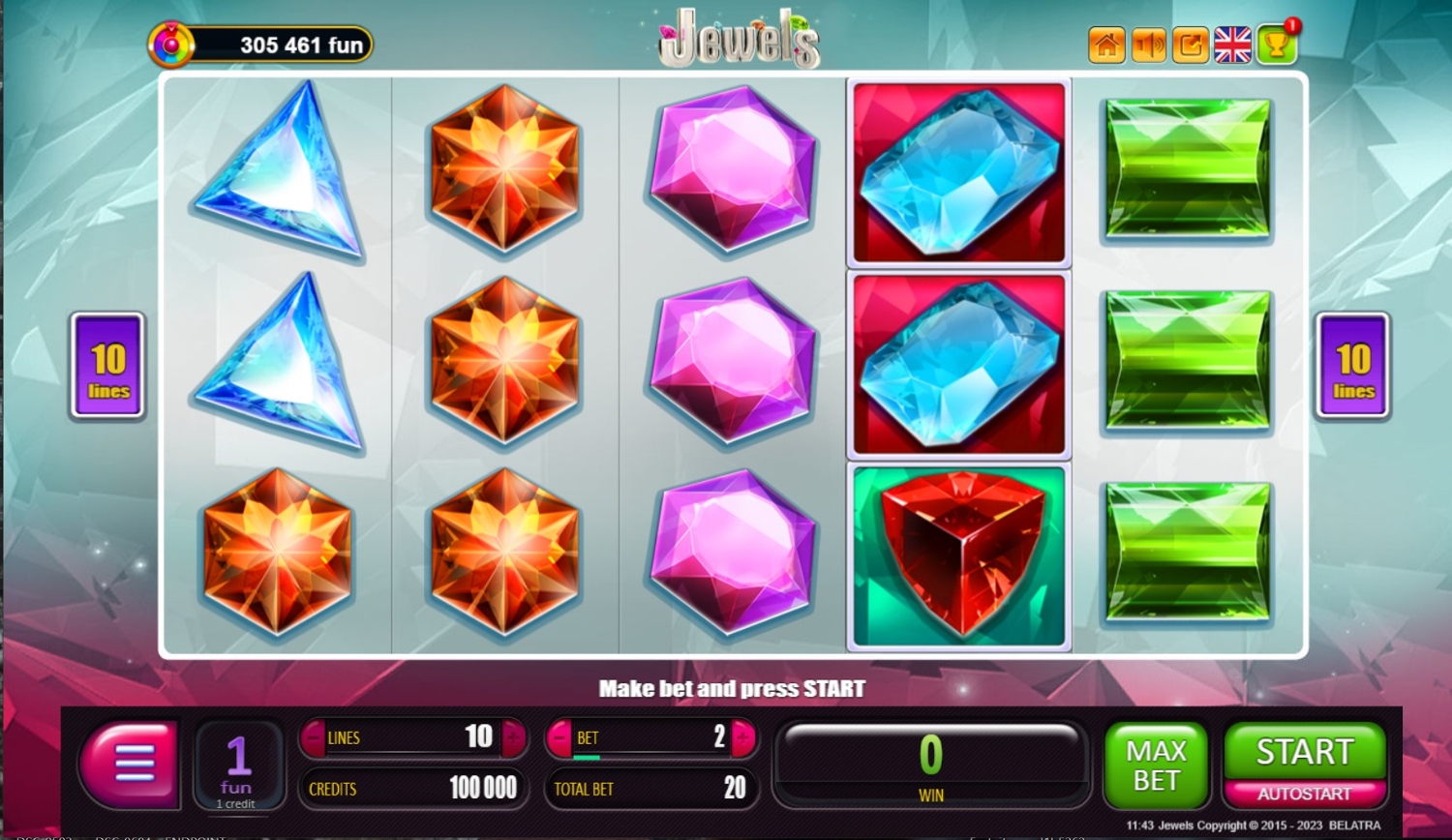 Jewels Slot Gameplay
