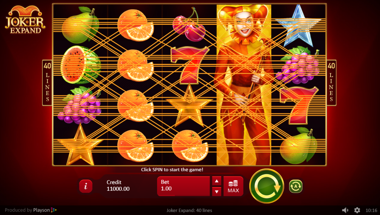 Joker Expand: 40 Lines Slot Gameplay