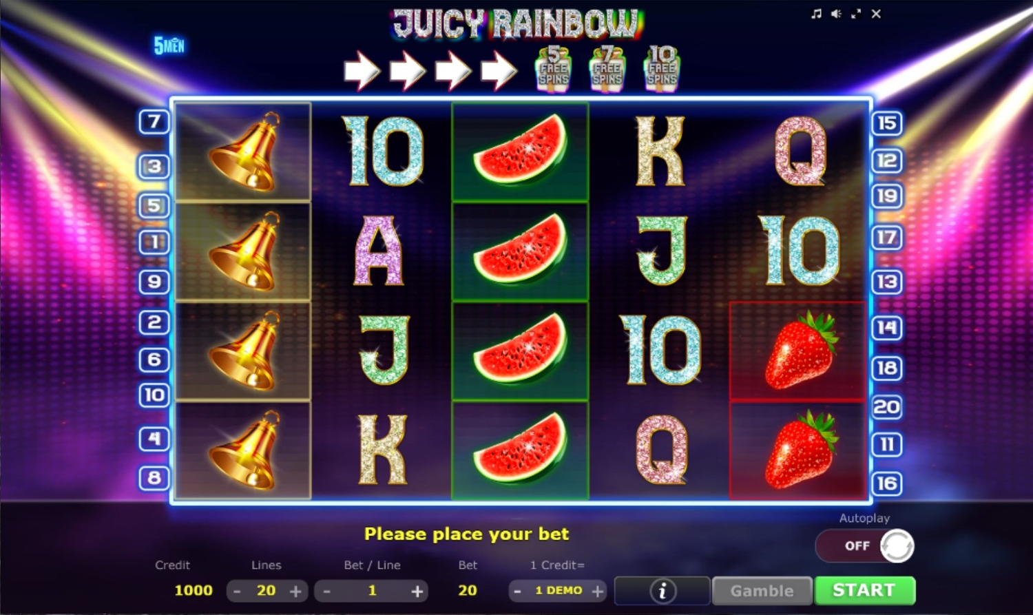 Juicy Rainbow Slot Gameplay