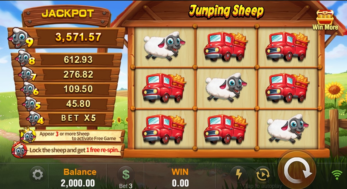 Jumping Sheep Slot Gameplay