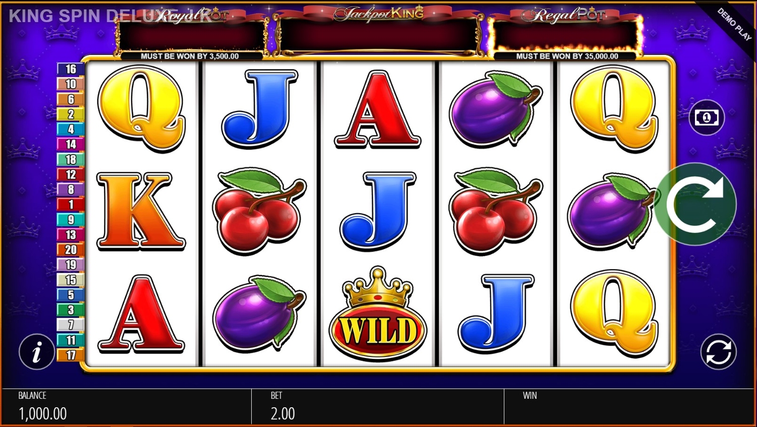 King Spin Deluxe Slot Gameplay