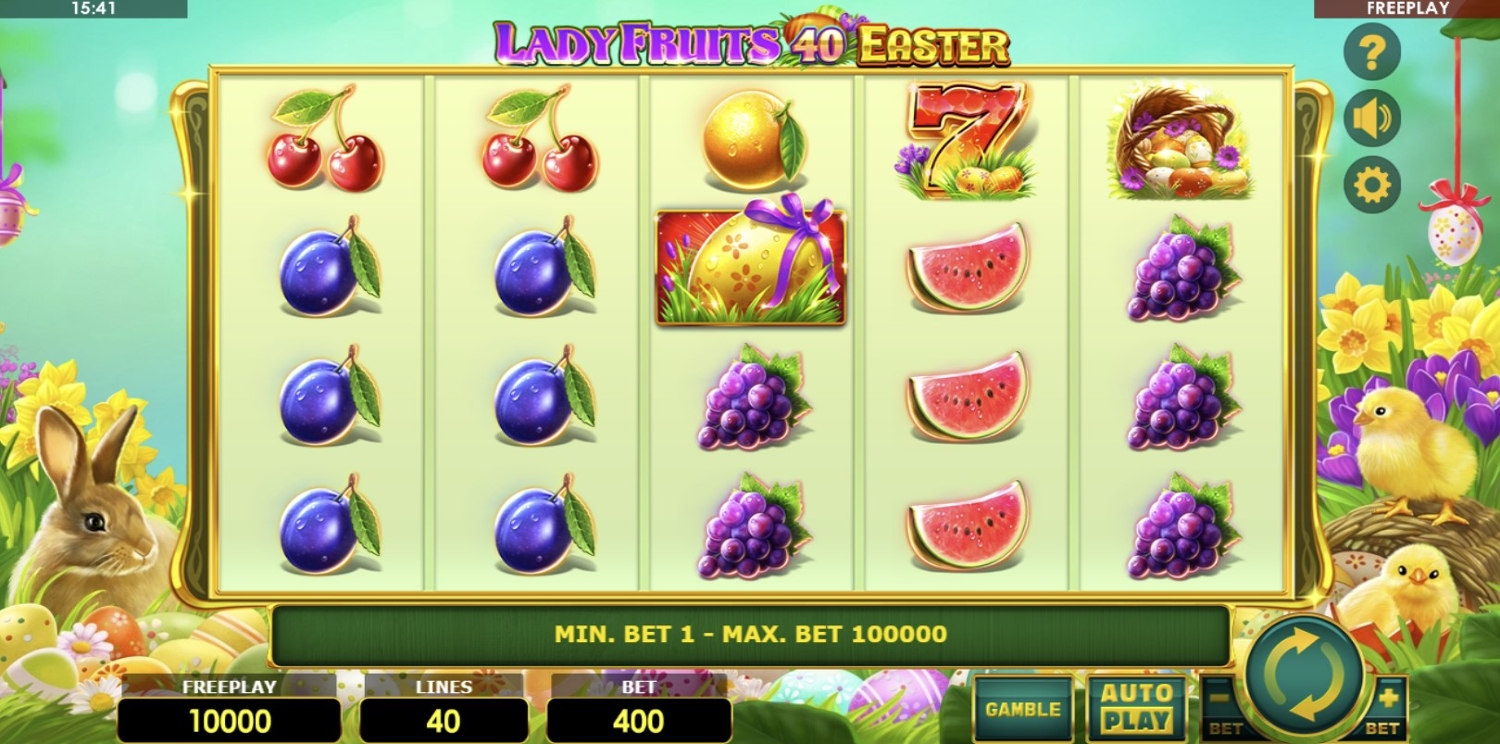 Lady Fruits 40 Easter Slot Gameplay