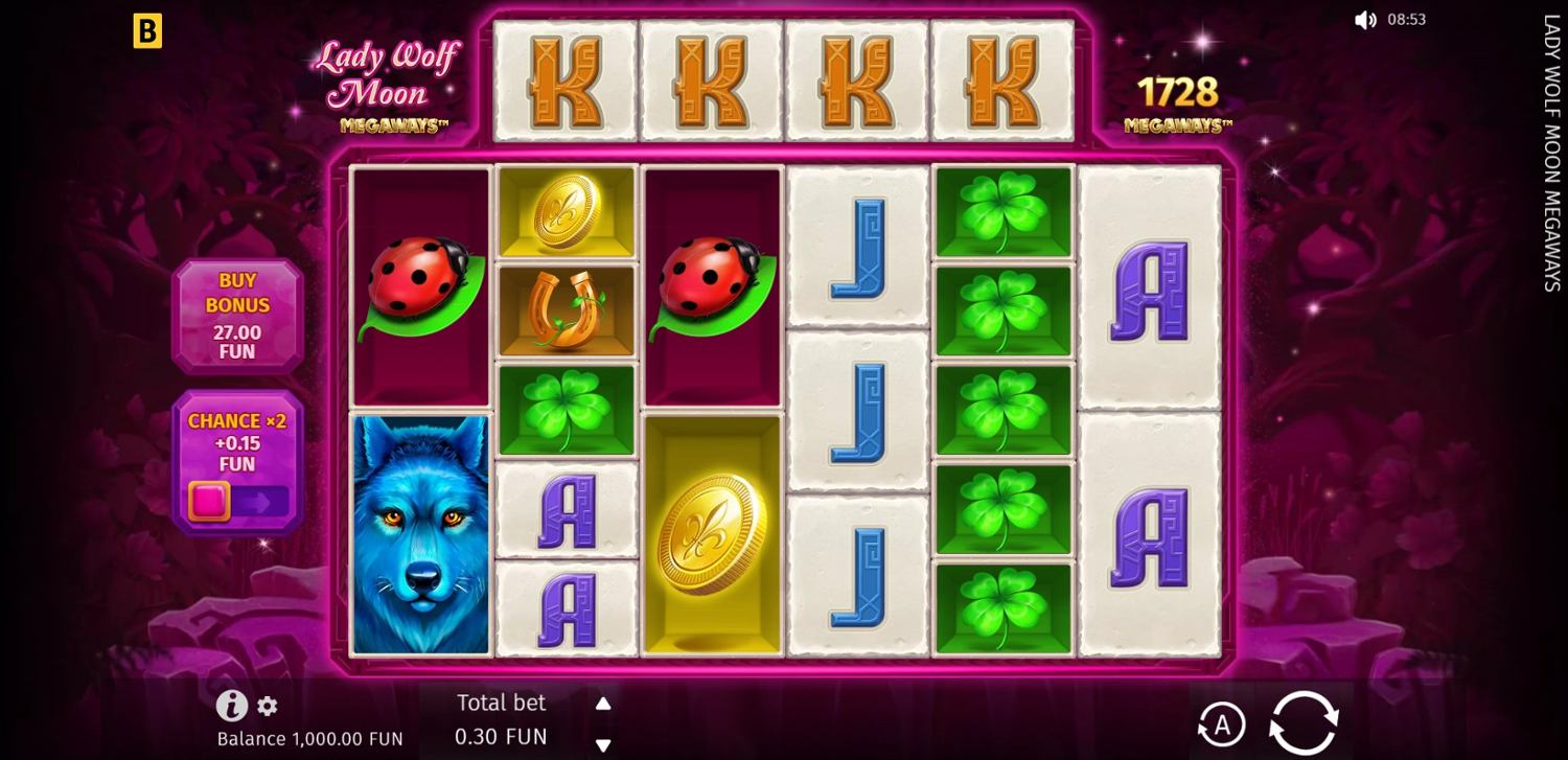 Lady Wolf Moon Megaways Slot Gameplay