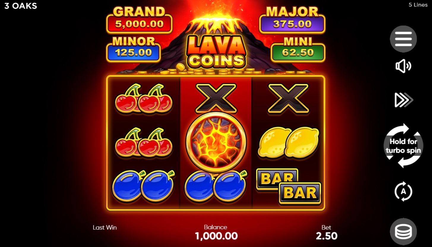 Lava Coins Slot Gameplay