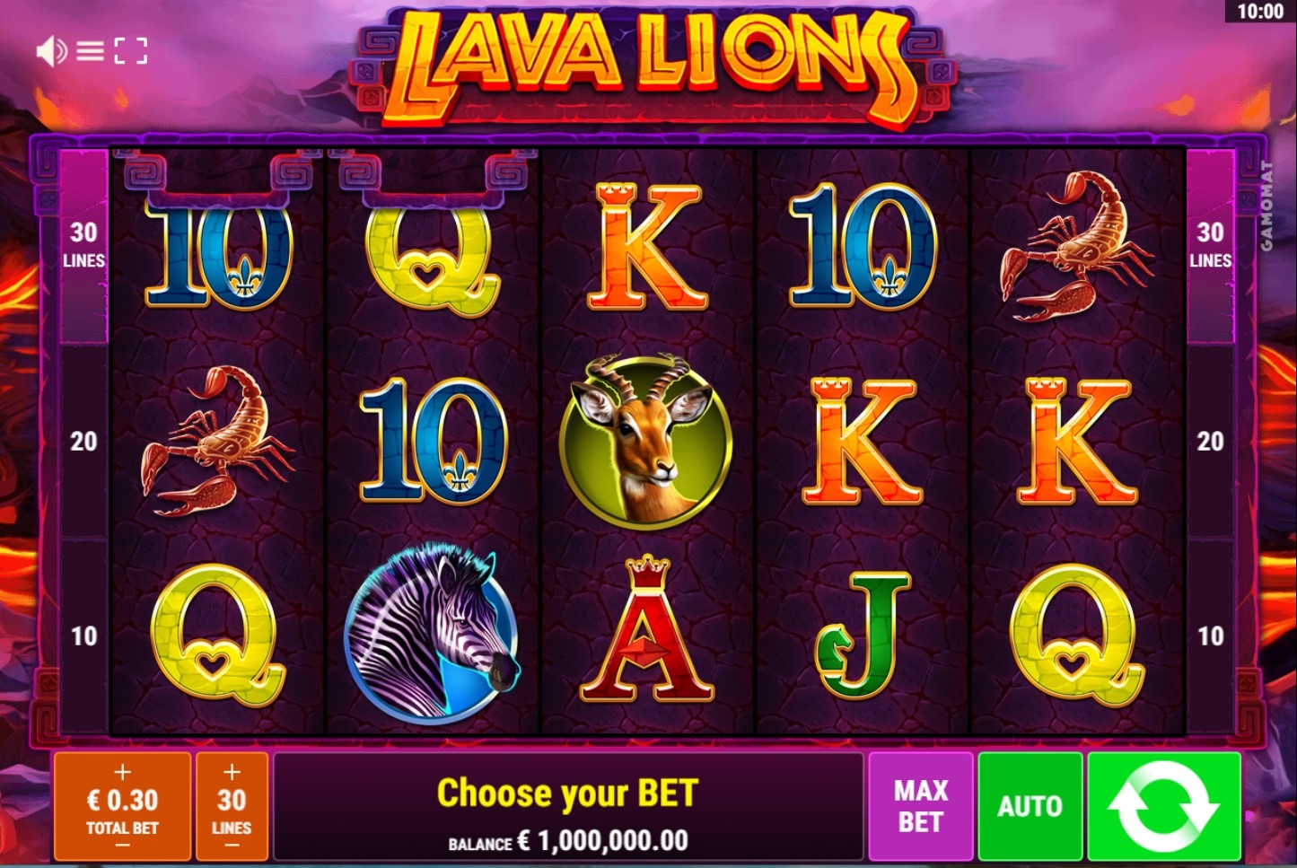 Lava Lions Slot Gameplay