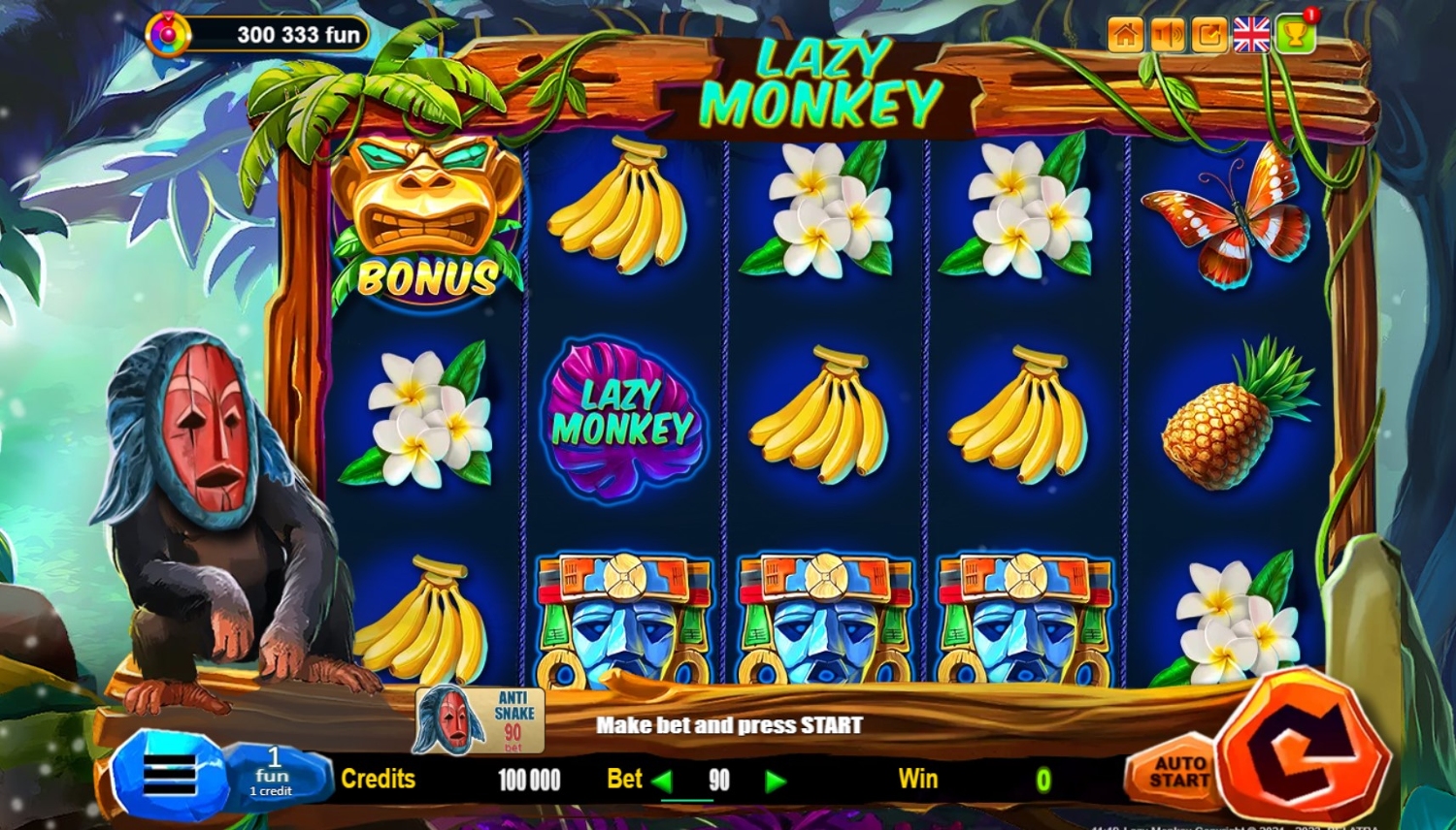 Lazy Monkey Slot Gameplay