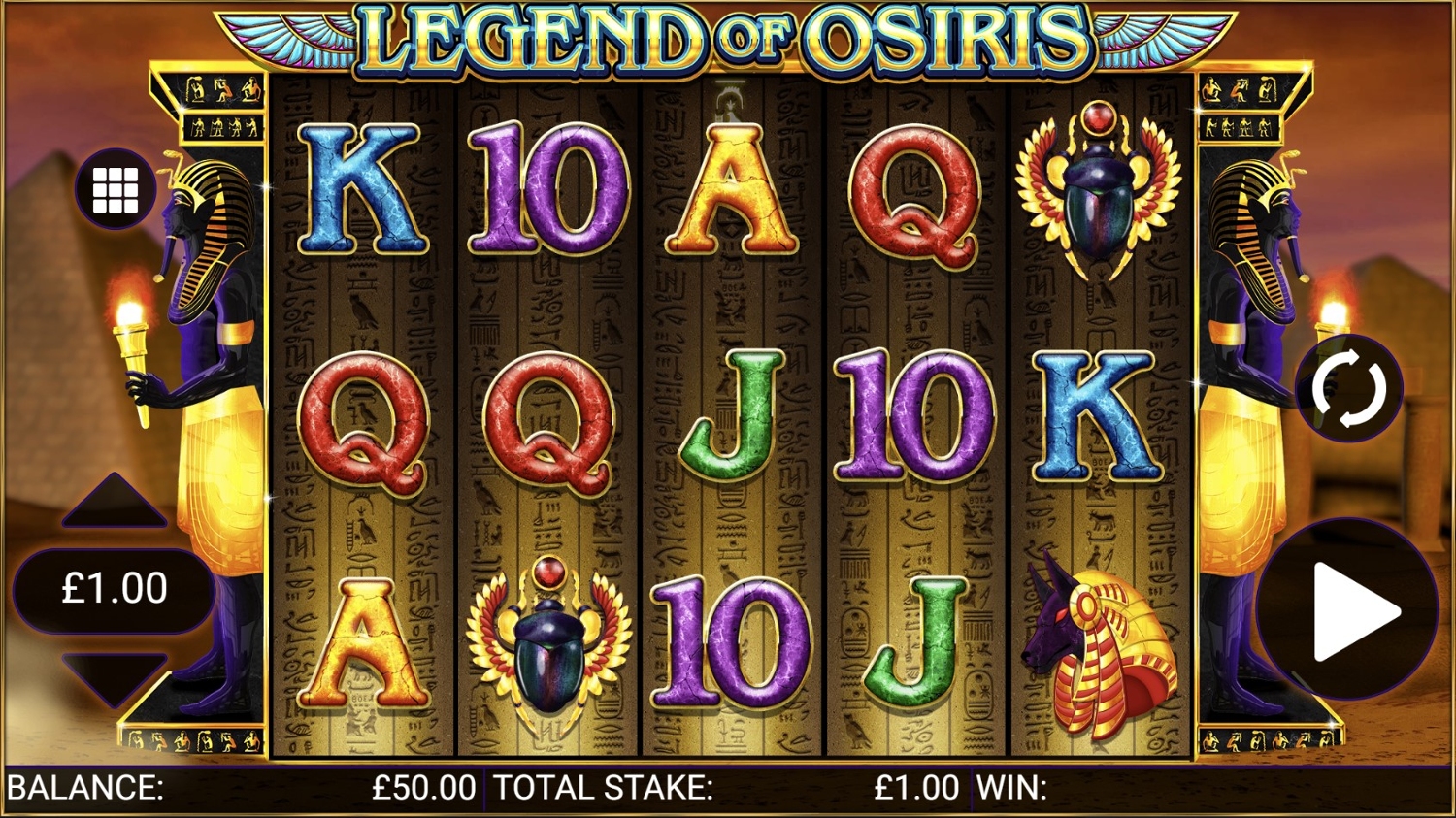 Legend of Osiris Slot Gameplay