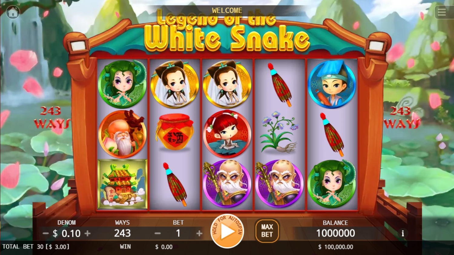 Legend of the White Snake Slot Gameplay