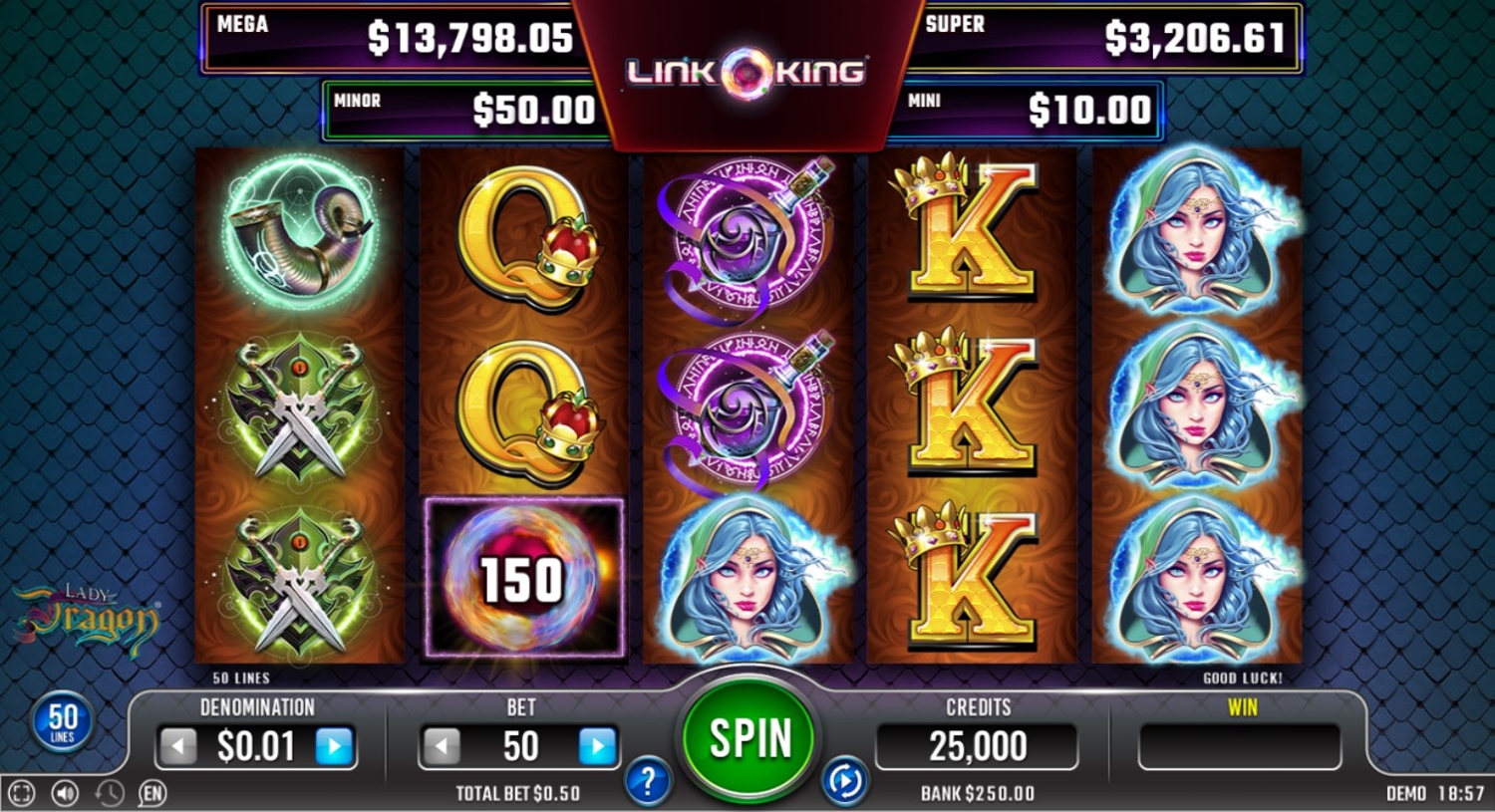 Link King Lady Dragon Slot Gameplay
