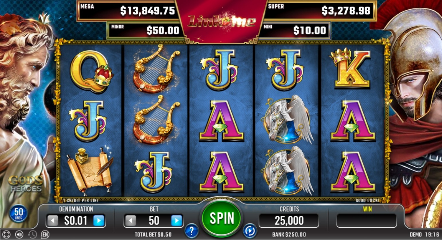 Link Me Gods and Heroes Slot Gameplay