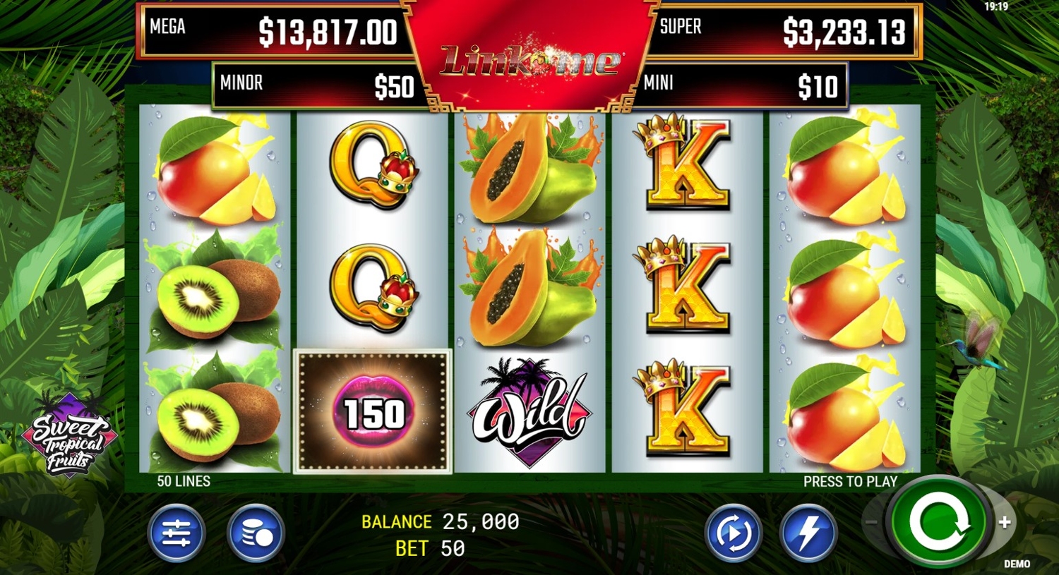 Link Me Sweet Tropical Fruits Slot Gameplay