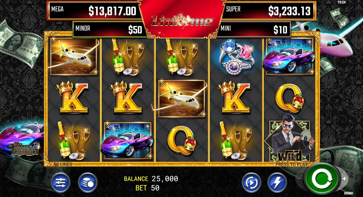 Link Me The Richest Celebrities Slot Gameplay