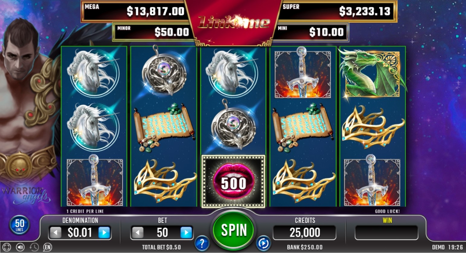 Link Me Warrior Angels Slot Gameplay