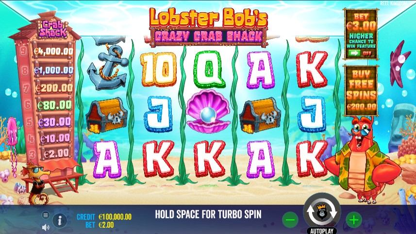 Lobster Bob's Crazy Crab Shack Slot Gameplay