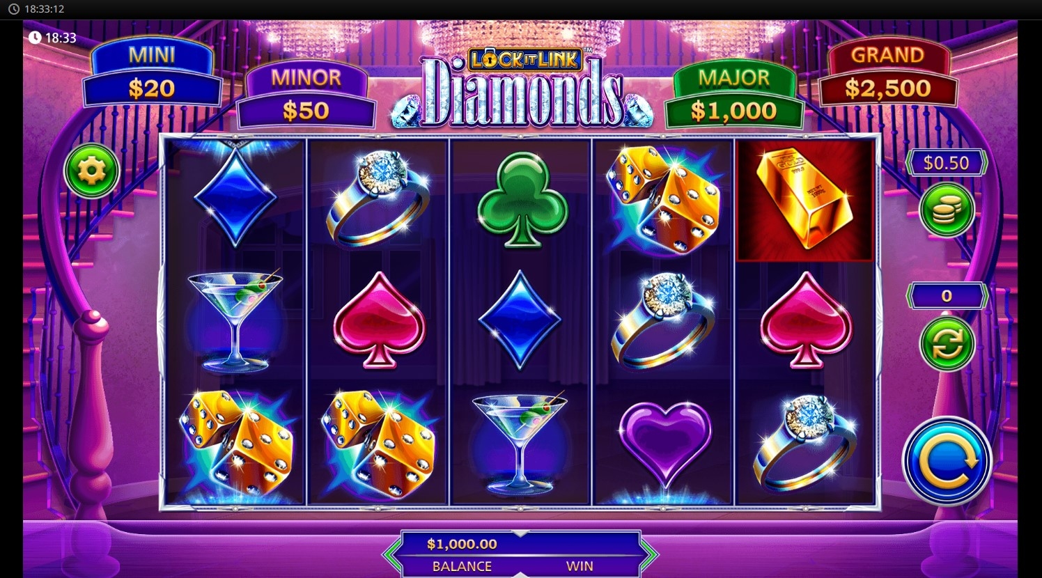 Lock It Link Diamonds Slot Gameplay