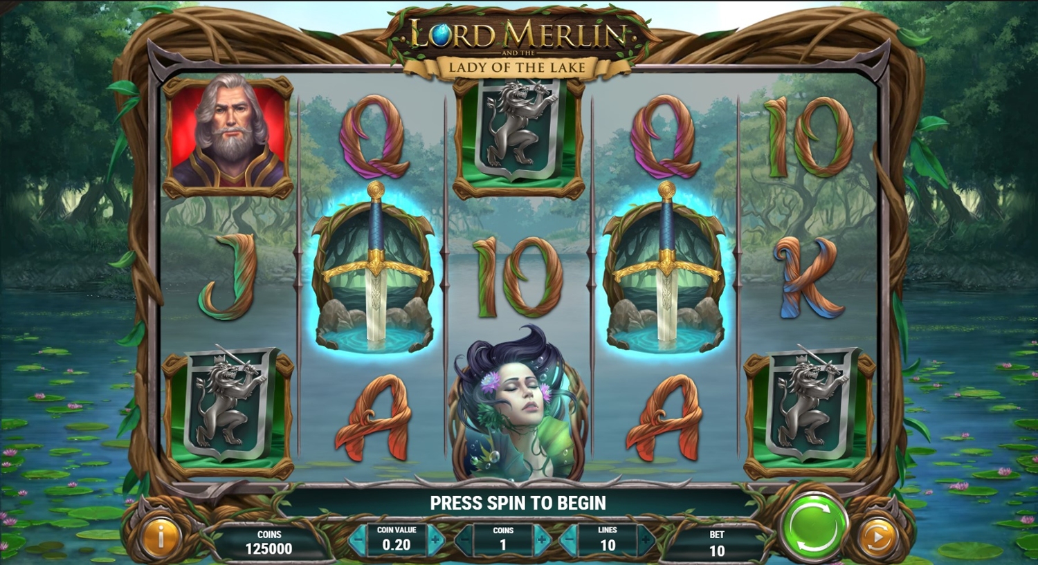 Lord Merlin and the Lady of Lake Slot Gameplay