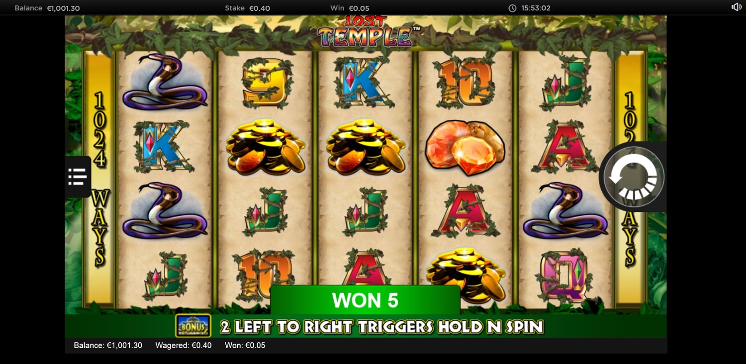 Lost Temple Slot Gameplay