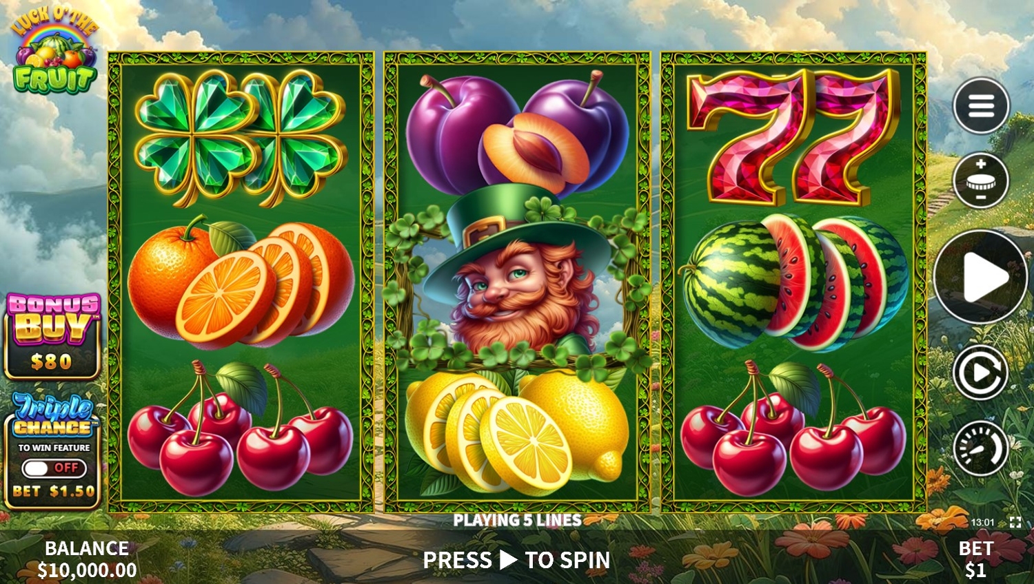 Luck O' The Fruit Slot Gameplay