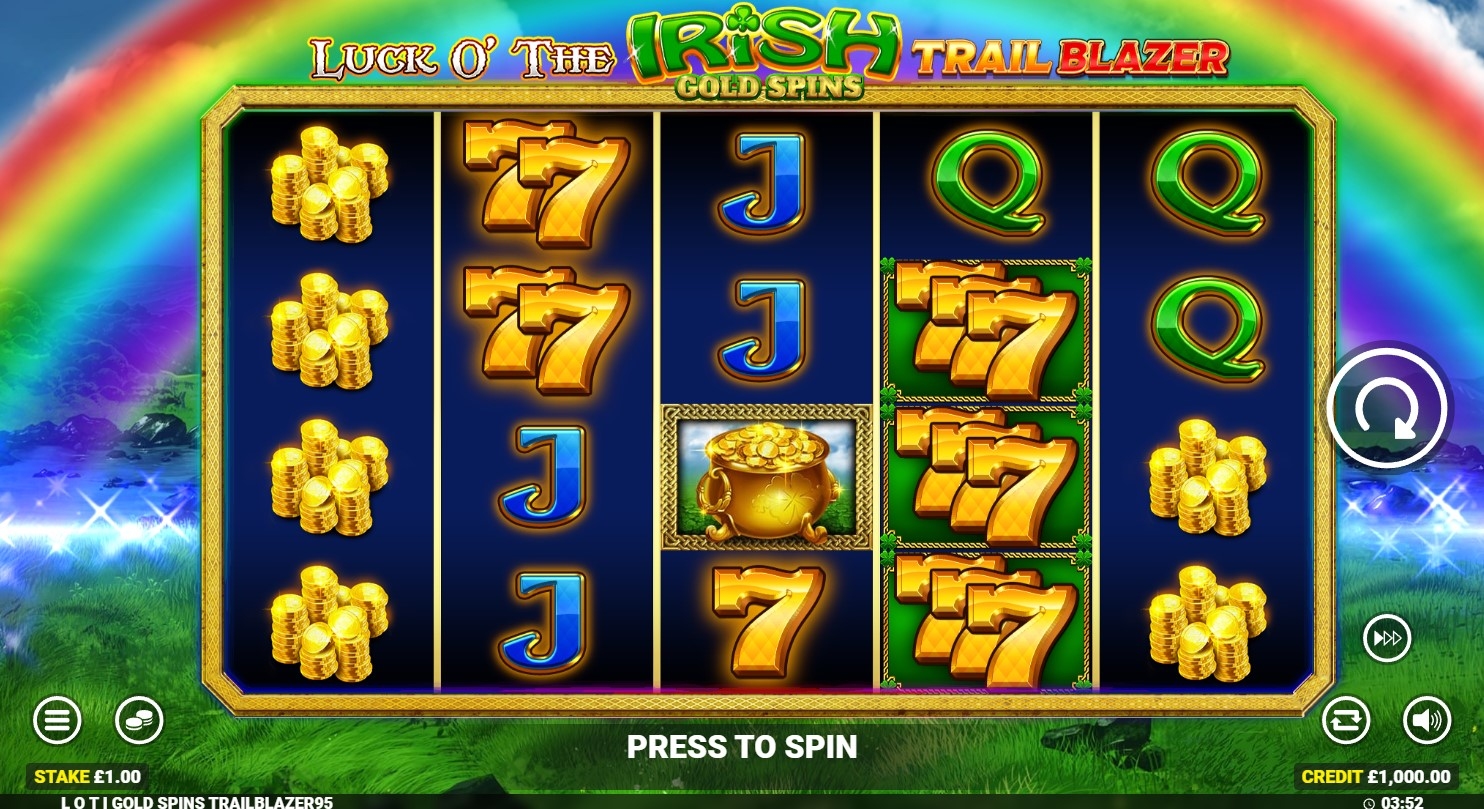 Luck O' The Irish Gold Spins Trail Blazer Slot Gameplay