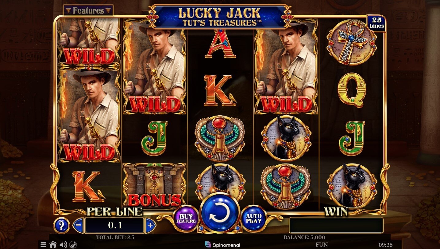 Lucky Jack Tut's Treasures Slot Gameplay