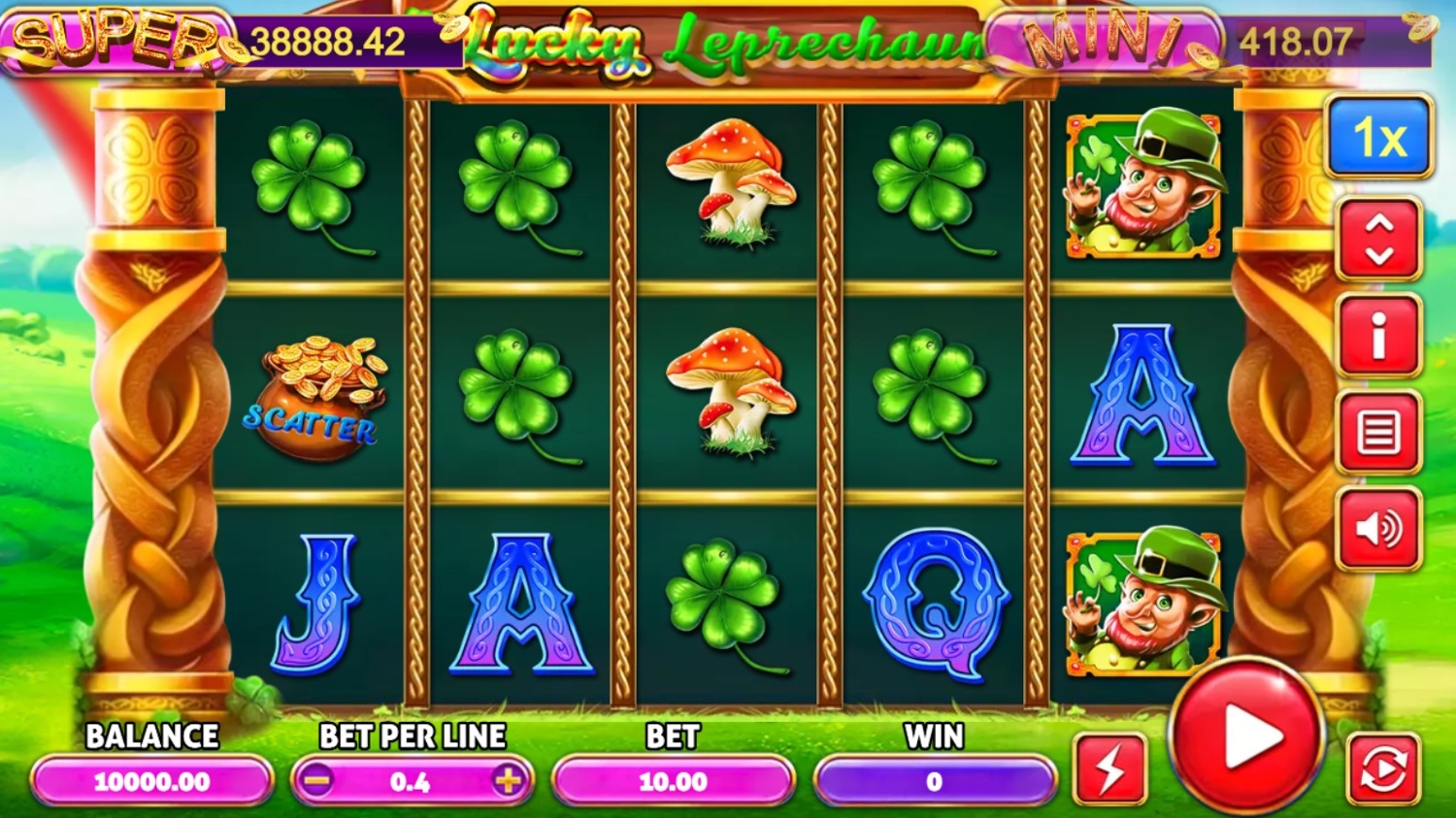 Lucky Leprechaun (Triple Profits Games) Slot Gameplay