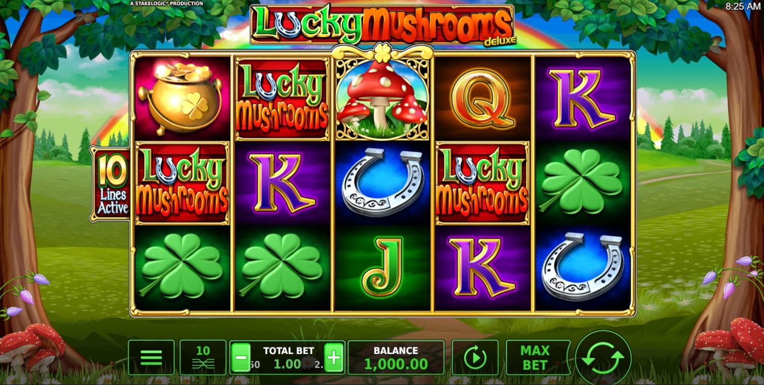 Lucky Mushrooms Deluxe Slot Gameplay