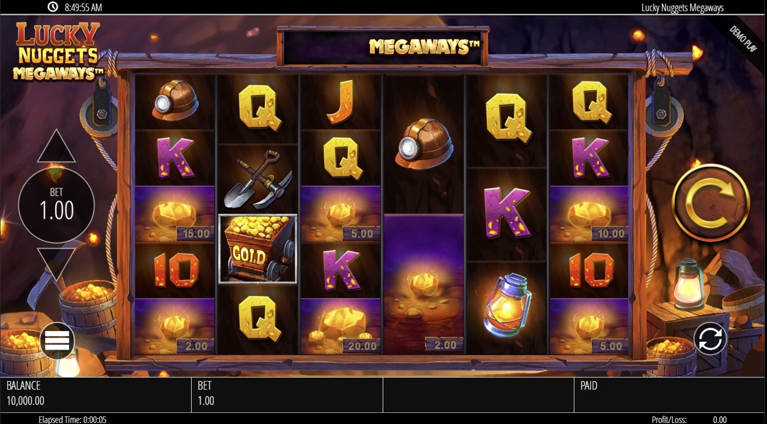 Lucky Nuggets Megaways Slot Gameplay