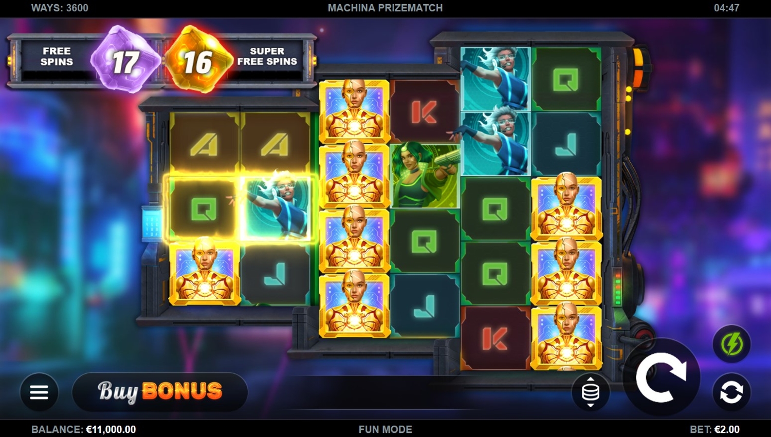 Machina PrizeMatch Slot Gameplay