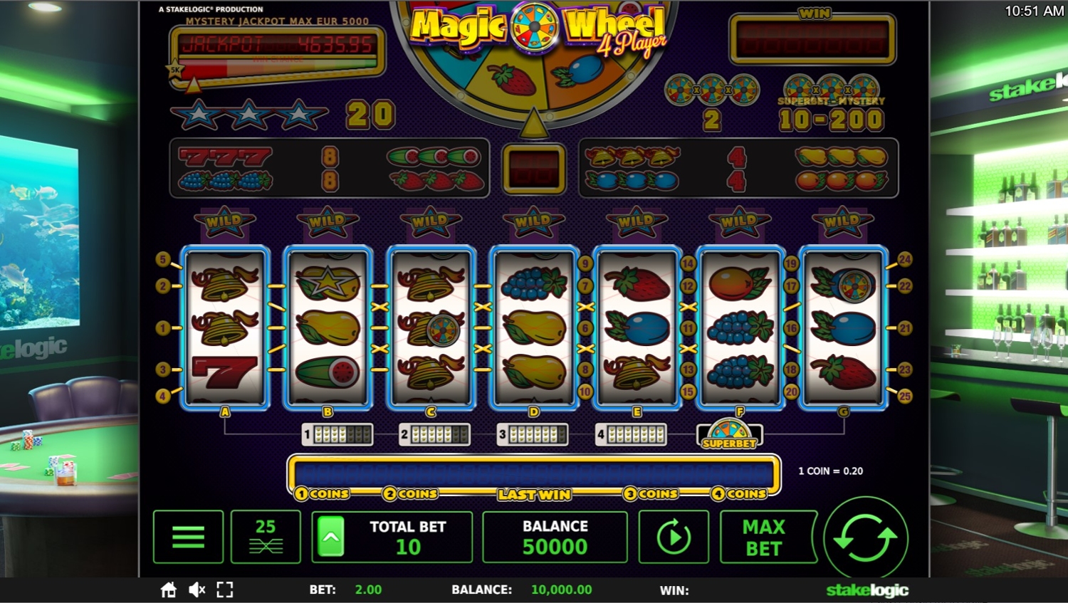 Magic Wheel 4 Player Slot Gameplay