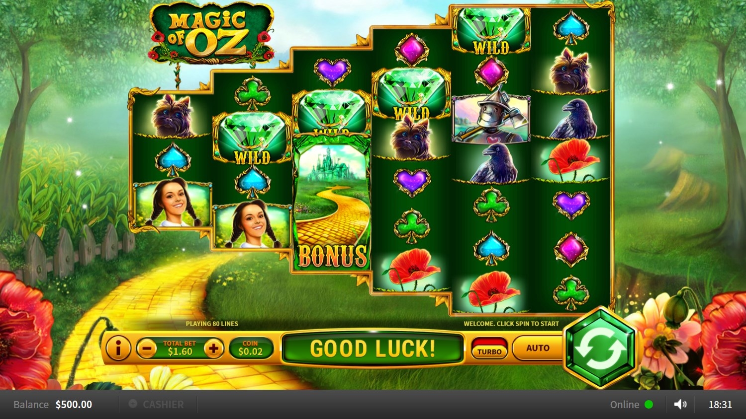 Magic of Oz Slot Gameplay