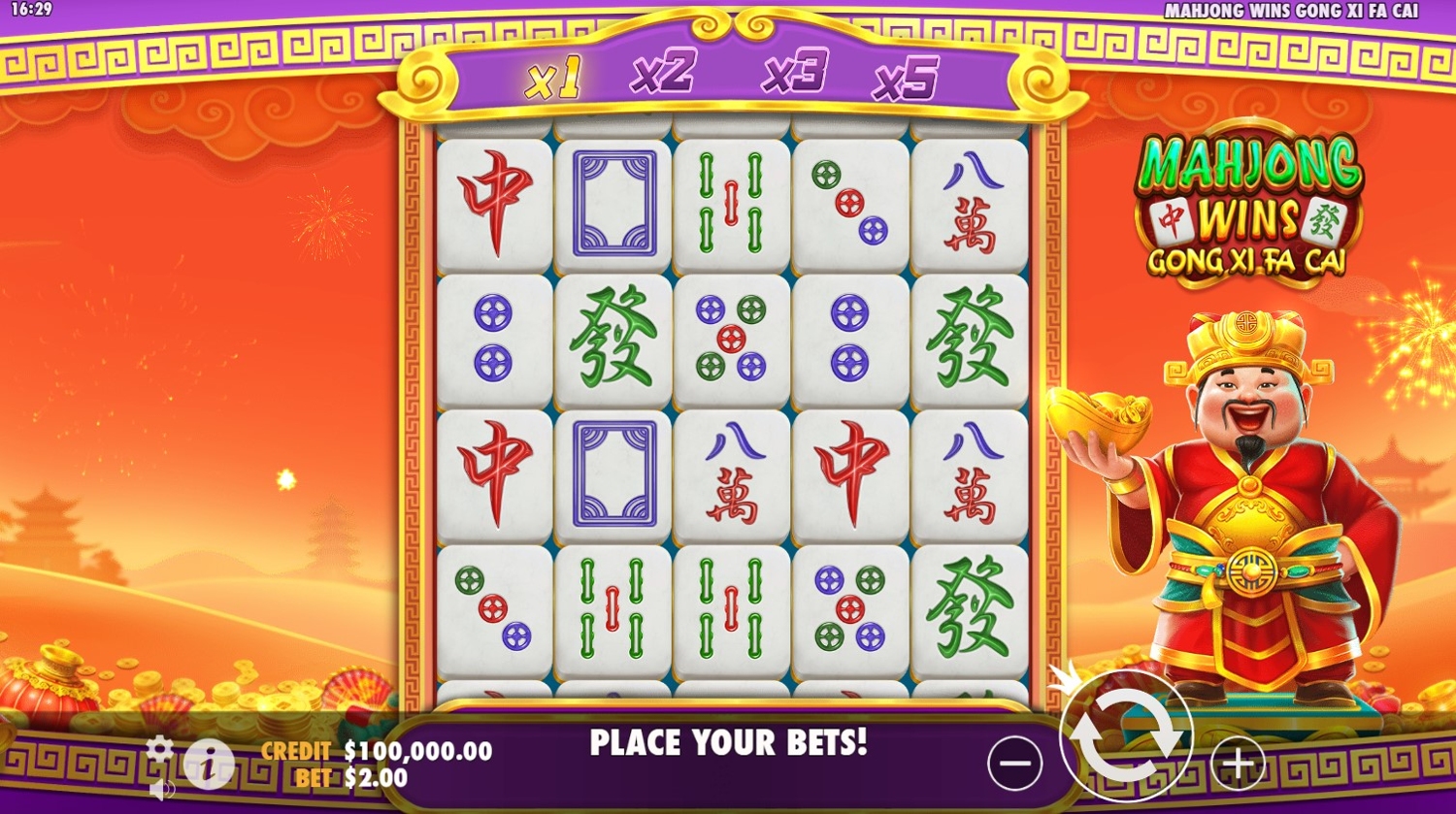 Mahjong Wins - Gong Xi Fa Cai Slot Gameplay