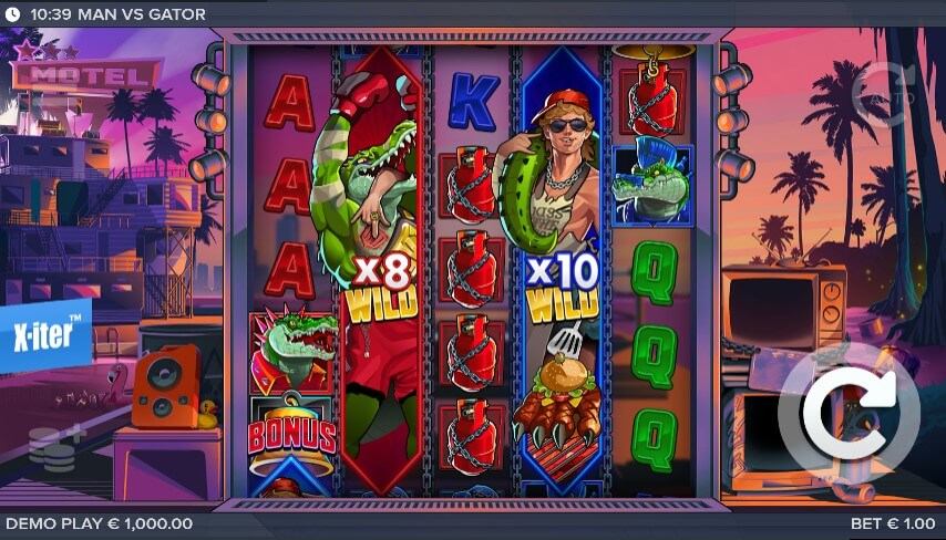 Man vs Gator Slot Gameplay