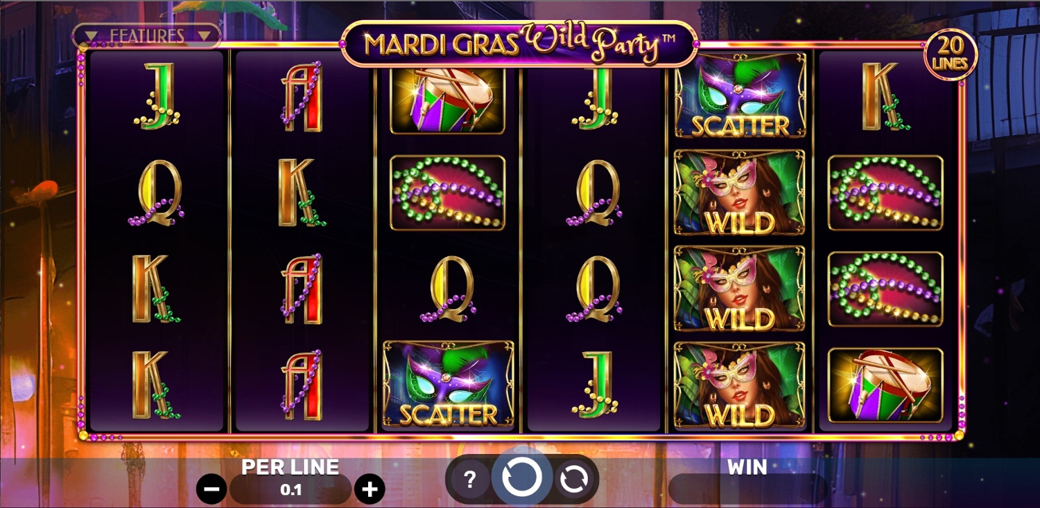 Mardi Gras Wild Party Slot Gameplay