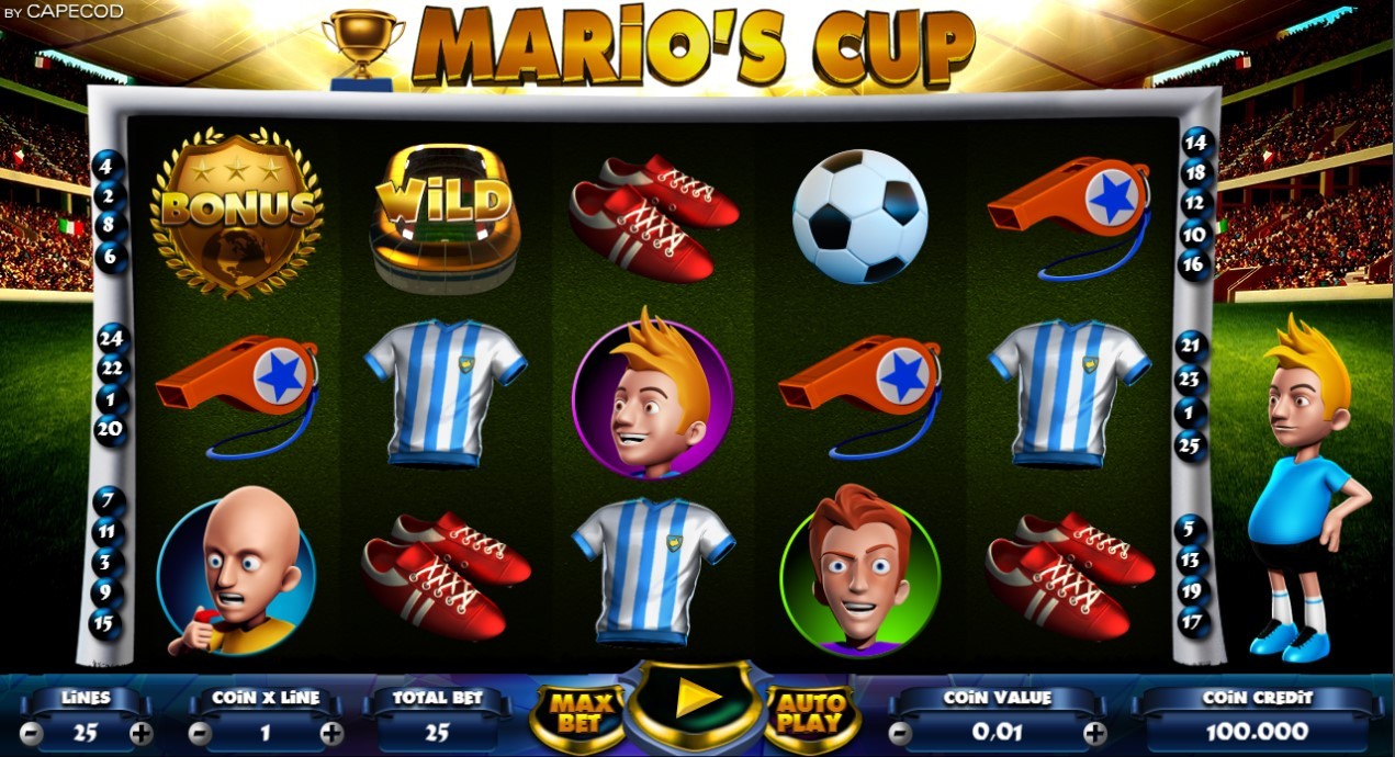 Mario's Cup Slot Gameplay