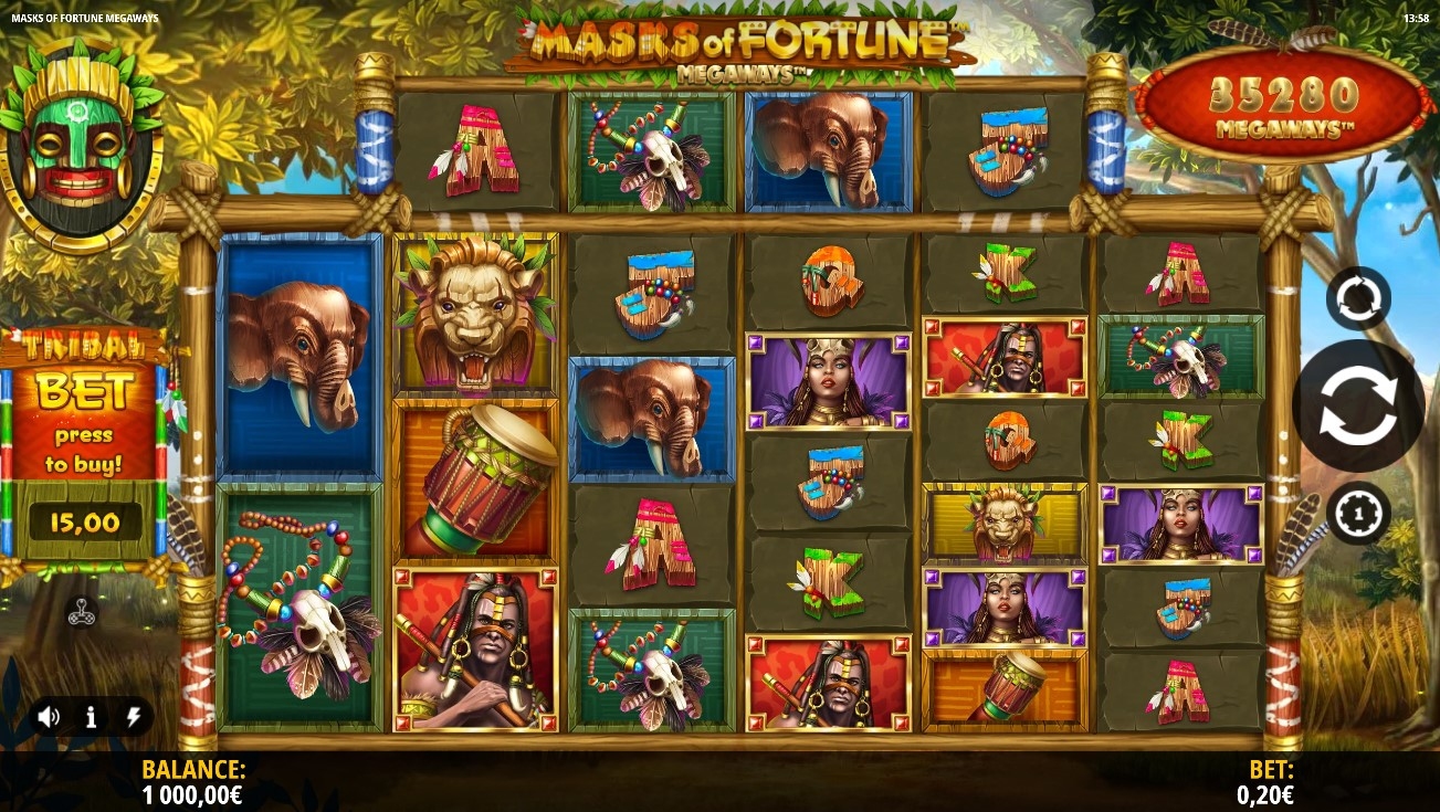 Masks of Fortune Megaways Slot Gameplay