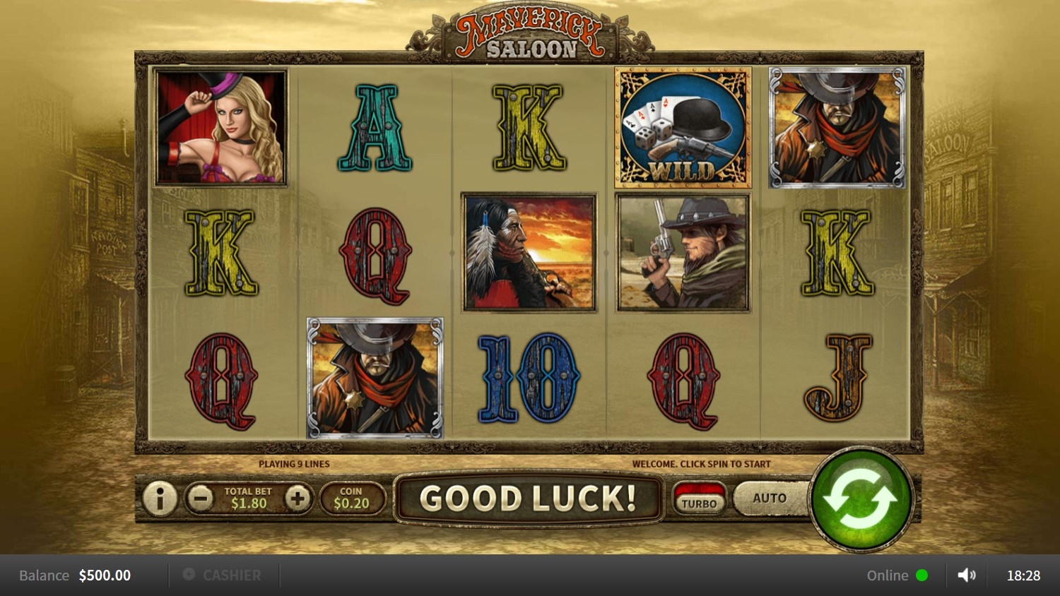Maverick Saloon Slot Gameplay