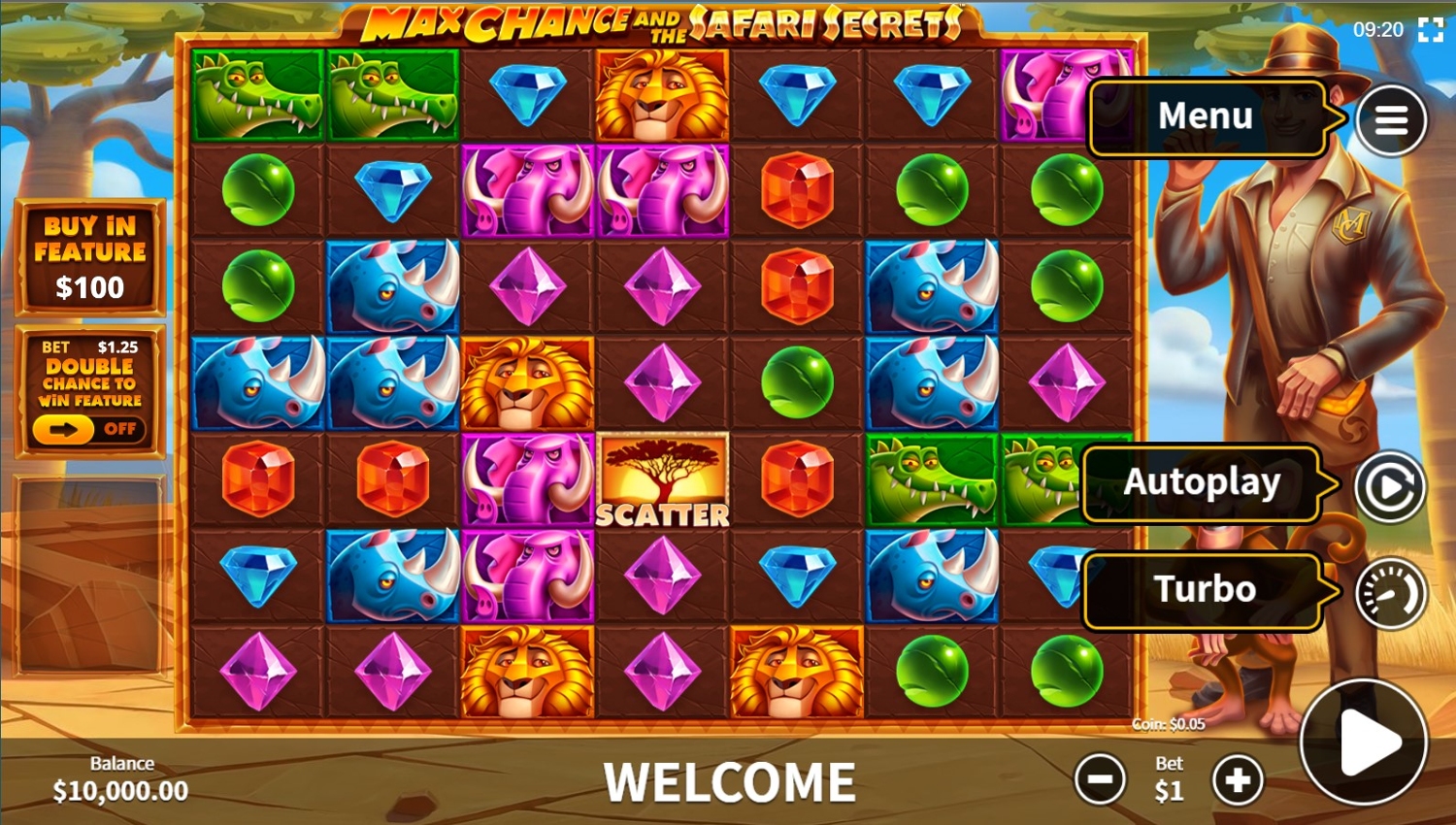 Max Chance and the Safari Secrets Slot Gameplay