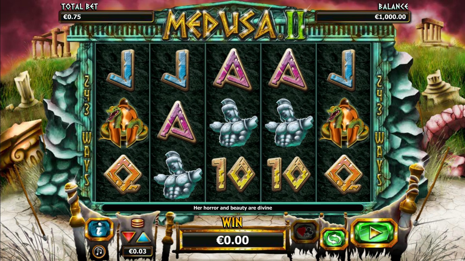 Medusa II Slot Gameplay