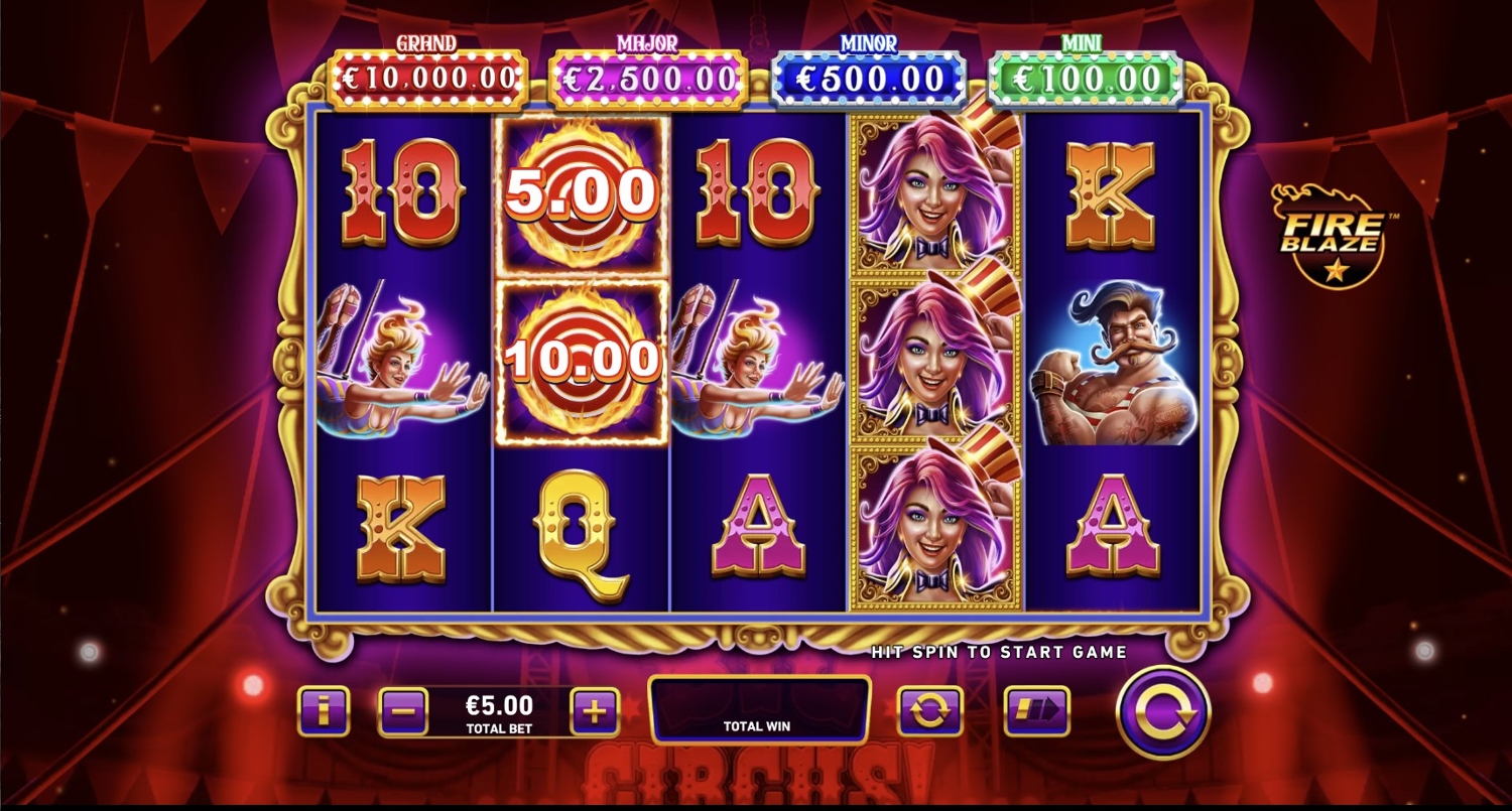 Mega Fire Blaze: Big Circus! Slot Gameplay