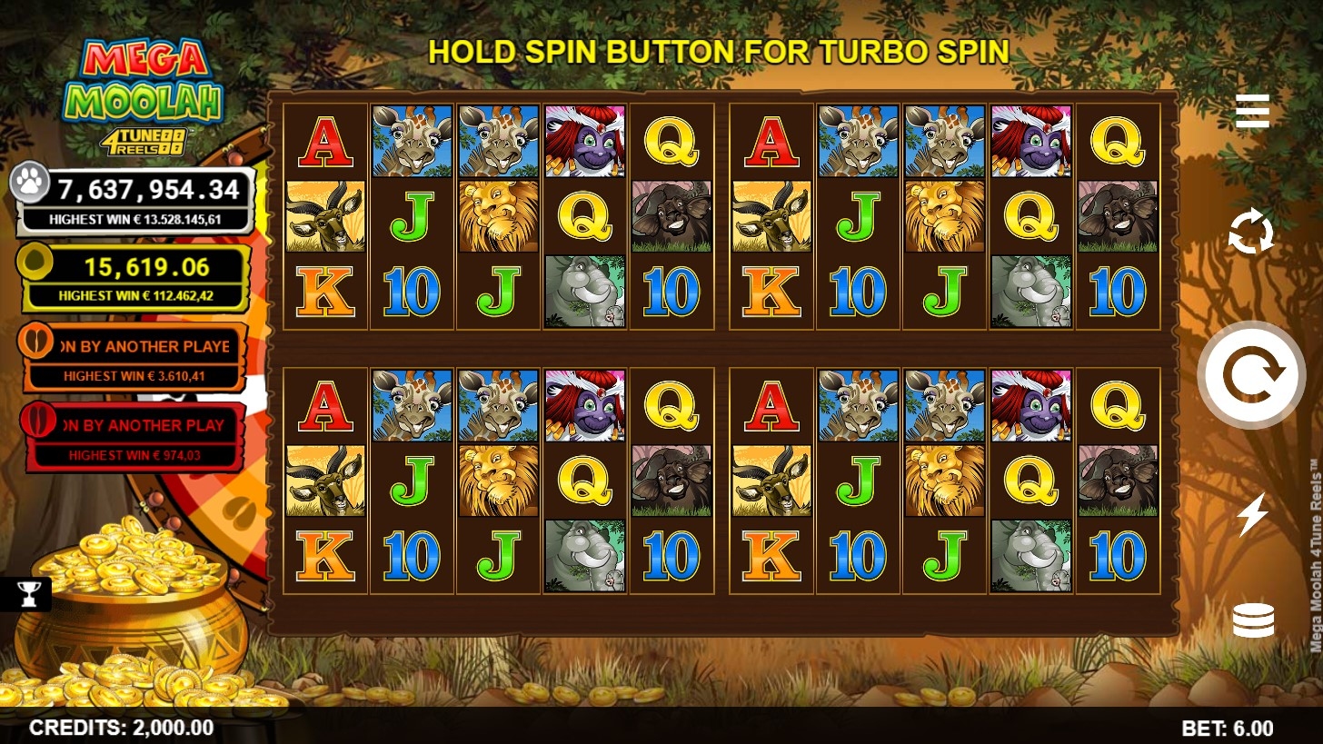 Mega Moolah 4Tune Reels Slot Gameplay